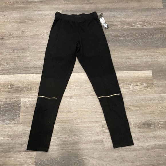 Benjamin Jay Black Zip Knee Leggings - Picture 1 of 3